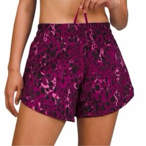 Lululemon Athletica Magenta and Black Patterned Shorts